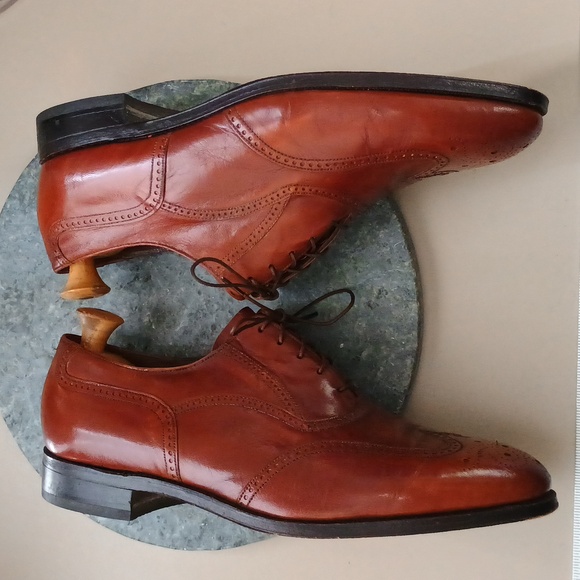 Florsheim Brown Leather Men\'s Wingtip Oxfords 10.5 D main image 10